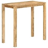 SHUJING Bartisch, Stehtisch, Hoher Tisch, Bar Table, Thekentisch, Bar Tisch, Bistrotisch, Küchentisch, 112x55x108 cm Massivholz Mango