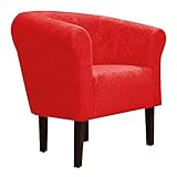 FORTISLINE Clubsessel Loungesessel Cocktailsessel Monaco 2' Mikrovelur W426_13 (Rot)