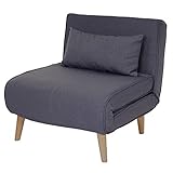 Schlafsessel HWC-D35, Schlafsofa Funktionssessel Klappsessel Relaxsessel Jugendsessel Sessel, Stoff/Textil - dunkelgrau