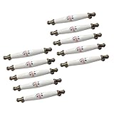 E EBETA 10er Schrankgriffe Bogengriffe Keramik Griffe Türgriff Retro Möbelgriff Schubladegriff Möbelknöpfe Bohrlochabstand 128 mm (Blaue Prunkwinde)