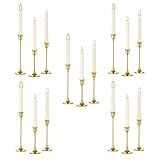 Romadedi kerzenständer Metall Gold 15er Set - Dekorativer Vintage Kerzenhalter in Unterschiedlicher Größe Kerzen Ständer für Stabkerze Spitzkerzen Hochzeit Party Weihnachten Tischdeko 15/19/24cm