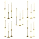 Romadedi kerzenständer Metall Gold 15er Set - Dekorativer Vintage Kerzenhalter in Unterschiedlicher Größe Kerzen Ständer für Stabkerze Spitzkerzen Hochzeit Party Weihnachten Tischdeko 15/19/24cm