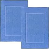 Utopia Towels - 2er Pack groß Badematte Badvorleger (53 x 86 cm) - 100% Baumwolle Frottee -Waschbare Badteppich (Elektrisch Blau)