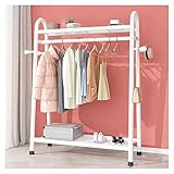 SOGOLI Robuster Kleiderbügel Kleiderständer Metall Kleiderständer mit Kleiderständer Organizer Kleiderständer für Kleidung Mäntel Hemden Pullover/Weiß/120 cm Happy Many Times