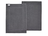 Bezmal ® 2er Set Premium Badvorleger 100% Baumwolle Classic Look 50x70cm (Anthrazit)