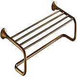 Handtuchhalter 60CM Handtuchhalter Aus Europäischem Messing, Antiker Gebürsteter, Doppelschichtiger Handtuchhalter An Der Wand, Badablage Organizer Wäscheständer Handtuchhalter