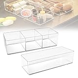 REFORUNG 2er Set Kosmetik Organizer Make-Up Aufbewahrungsbox Schubladenbox aus Kunststoff Schubladeneinteiler Acryl Kosmetikbox Schminkaufbewahrung für Dresser Schlafzimmer Schminktisch