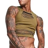 Xmiral Männer dünne Art Weste Netzweste Männer Weste lose weiße dünne Art Augensauger beiläufige reizvolle Männer Weste Weste Hemd Sporthemd Tank Top Pack (Grün-c,Grün-c)