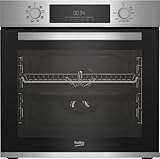 Beko BBSM12340X Einbau-Backofen-Set, zwei autarke Geräte: Induktionskochfeld mit 4 Kochzonen, Backofen mit 8 Heizarten, 72 l Garraum-Volumen, Kindersicherung, Sensortasten, Schwarz/Edelstahl