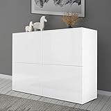 Waschbeckenunterschrank Modernen Unterschrank Umkleideschrank Schließfachschrank MDF Density+Board Fächerschrank mit 4 Schubladen Weiß