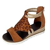 Sandalen Damen 41 Plateau Rutschfeste Barfuss Sommerschuhe Damen Sandalen Leder Plateauschuhe Römersandalen Bequem Blau Leder Keilsandaletten Ledersandalen Teenager Mädchen