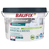 BAUFIX Premium Kristallweiß Konservierungsmittelfrei, matt, 10 Liter, Weiße Wandfarbe, für Allergiker geeignet, frei von Lösemitteln/Weichmachern