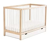 Ehrenkind® Babybett PUR inkl. Schublade 140x70 aus Natur Buchenholz | Kinderbett 9-Fach höhenverstellbar mit entnehmbaren Stangen | Baby Bett