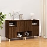 TOYOCC Schränke & Aufbewahrung, Buffets & Sideboards, Sideboards, 2 Stück, braune Eiche, 60 x 35 x 70 cm