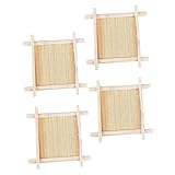 minkissy 4 Stück Seifenschale, Küche, Bar, Seifenhalter, Abfluss, Seifenbox, Heimseifenhalter, Reiseseifenhalter, Seifenständer für Zuhause, Trockengestell, Holz, Beige, Bambus-Seifenetui, Halter