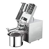 Vollautomatische Ölpresse, elektrische Ölpresse für den Haushalt, gebürsteter Edelstahl, Überlastungsschutz, Ein-Tasten-Startmühle
