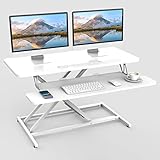 ERGOMAKER Stehpult Höhenverstellbarer Schreibtisch, 91 x 40cm Schnell Sitz Steh Computertisch für Zwei Monitore