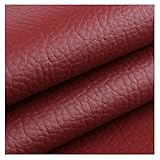 NXFGJ Kunstleder Meterware Lederstoff Kunstleder Material 138x50cm Big Litschi Muster Kleidung Schneiderei Polster Kunstleder Stoff Wasserdichtes Sofa Autositzbezüge ， Mehrfarbig (Color : 9#Dark red)