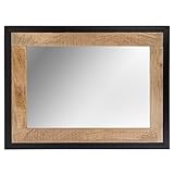 Harbour Wandspiegel für Wohnzimmer, Flur, Schlafzimmer – Handgefertigtes Altholz, industrielle Möbel, rustikaler großer Spiegel – komplett montiert – 120 cm x 90 cm