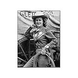 HOWDA Leinwandbilder Wohnzimmer Poster Western Cowgirl Poster Vintage Wand Bilder Schwarz Und Weiß Mädchen Kleidung Camping Geschenk Büro Bild Leinwand Wand Bilder (30x45cm Kein Rahmen)