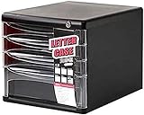 Aktenschrank Aktenschränke Dokumentenaufbewahrungsschrank Komfortables Pull-in-Design Abschließbarer Büro-Organizer Großer Raum Kunststoff (Farbe: Noir, Größe: 4)