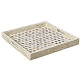 Tablett für Frühstück Rechteckige Tablett Shell-Tablett-Servierfach dekorativer Organizer-Tablett-Couchtisch-Parfüm-Wohnzimmer-Küchen-Servierfach for alle Gelegenheiten Tablett Serviertablett (Size :