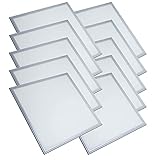 Trango 10er Pack 3000PL LED Deckenpanel 40 Watt 3000K warmweiß *LEO* 62x62cm 3200 Lumen - Büroleuchte, Deckenlampe, Deckenleuchte, Rasterleuchte, Einbau-Deckenleuchte, Odenwalddecke, Büro-Deckenpanel