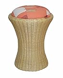 Yiibcio Sessel Freizeit Sofa Stühle Truhenbank Wäschekorb beige Rattan Hocker Truhe Sitztruhe Sitzbank Wäschetruhe Sitzhocker für Büro, Schlafzimmer, Küche, Wohnzimmer, Eingang