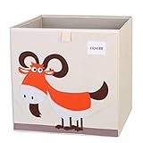 GDLGDL Oxford Tuch Tier Stickerei Faltbare Aufbewahrungsbox Kinder Spielzeug Aufbewahrungsbox Kind Kleinigkeiten Aufbewahrungskorb Aufbewahrungsbox 33 * 33 * 33 33.*33 * 33cm 22