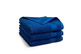 Seashell Hotel Kollektion Handtücher Set - 3 Teilig - 100% Baumwolle - 500 g/m² - Weich - 50x100 cm - Oeko-TEX Zertifiziert - Blau