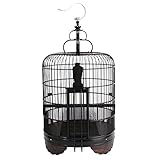 CLENEA Zubehör für Vogelkäfige Kleiner Starling-Vogelkäfig aus Sandelholz, handgefertigter Vogelkäfig, polierter Ausstellungsvogelkäfig Vogelständer für Käfig
