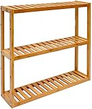 DuneDesign Bambus Wandregal - 15cm schmal - 60x54 Natur - Bad Küche Holz Regal Badregal Küchenregal