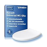 Duravit Universal Toilettendeckel mit Absenkautomatik, WC Sitz Quick Release für einfache Montage, Klobrille in ovaler Form, Klodeckel made in EU, Urea-Duroplast, Edelstahlscharniere, Weiß