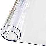 Bodenschutzmatte Bürostuhl Bodenschutzmatte Bürostuhlunterlage - Maß nach Wunsch - Bodenmatte Stuhlunterlage 100% Transparent Klar Hartboden,Dicke 1,5 mm, 110cm/130cm/150cm breit, für Hartböden PVC Sc