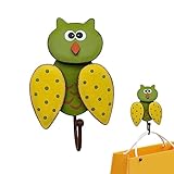 Rianpesn Eulen Wandhaken, Kleiderhaken aus Metall zum Aufhängen, Kleiderhaken, Wandhalterung, robust, Eulenform, Kinderzimmer, Eingangsbereich, Heimdekoration, Schlafzimmerwand