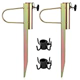 GIKPAL Bodenhülse Sonnenschirm, 2 Stück Sonnenschirmhalter/Erdspieß Sonnenschirm mit Haken Rasendorn für Sonnenschirm für Regenschirmdurchmesser 20-35 mm