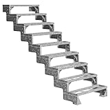 DOLLE Außentreppe Gardentop mit 9 Stufen | Geschosshöhe 162-198 cm │ Stufenauflage Einlegestufen │ Stufenbreite: 80 cm | ohne Steiggeländer