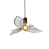 E27 Moderne Pendelleuchte Kronleuchter Deckenlampe Einfache Lampe Kreativer Vogel Edelstahl Hängend Rustikale Kunst Wohnzimmer Pendelleuchte Zimmer Schlafzimmer Esszimmer Treppen Gang L50 * H30cm