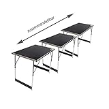 TRUTZHOLM 3-er Set Alu Multifunktionstisch (3X 100x60cm) Flohmarkttisch Campingtisch Markttisch Klapptisch Tapeziertisch Arbeitstisch Beistelltisch Grilltisch inkl. Verbinder