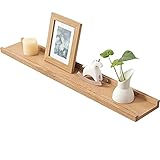 Gieanoo Bilderleiste Holz,100cm Eiche Regal Massiv Schweberegal Wandregal gewürzregal regalbrett Hängeregal Ideal für Wohnzimmer Schlafzimmer Badezimer (100cmx15cm)