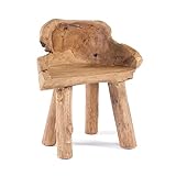 CREEDWOOD Wurzel Bank Nio | 70 cm, Teakholz, Unikat | Teak Stuhl, Wurzelholz Bänkchen, Sitzbank, Holz Bank, Teakholz Hocker, Wurzel Holzbank, Beistellbank