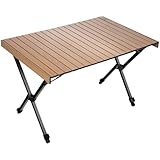 Timber Ridge Campingtisch Klappbar Höhenverstellbar Klapptisch Camping Falttisch Tragbar Aluminium mit Tasche für Picknick Kochen Garten Wandern Reisen 108x71cm - Braun