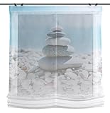 Home Wohnideen Raffrollo Voile Digitaldruck Benosta 1 teilig 140 x 120 cm Blau