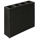 vidaXL Garten Hochbeet Poly Rattan Schwarz Blumenkübel Blumentopf Pflanzkübel