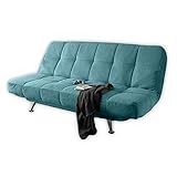 Stella Trading IKAR Bequemes Schlafsofa mit Bettkasten, Microfaserbezug Grün - Klappbares Sofa mit Schlaffunktion und Metallfüßen - 208 x 102 x 98 cm (B/H/T)