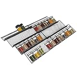 Gewürzregal Organizer für Schrankschublade | 4-stufiger Gewürzeinsatz in der Schublade | Ausziehbare Thekenplatte für Küchenschublade (Gläser nicht Fulenyi