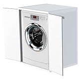 Mongardi Überbauschrank für Waschmaschine und Trockner. Aus robustem Kunststoff in Weiß mit abschließbaren Türen. Abwaschbar und leicht zu reinigen. Maße: 68 x 59 x 88 cm