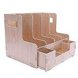 Aktenschränke Aktenhalter Familybookends Ordner-Aufbewahrungsbox Vertikal Mehrschichtiger Einfacher Holz-Stifthalter Daten-Rack Große Kapazität Multifunktionales Bücherregal