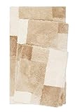 Homie Living Badteppich, Badematte, kuscheliger Flauschiger weicher Flor, rutschfest und waschbar, Cala Rosso (70 x 120 cm, Beige)