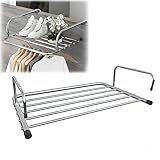 Wäscheständer Für Balkon,Klappbar Hängetrockner, Klappbar Heizkörpertrockner Für Socken,Heizkörper Wäsche-Trockner, Wäscheständer Zum Aufhängen Von Heizkörpern Und Balkon-Trockengestell ( Color : Silv